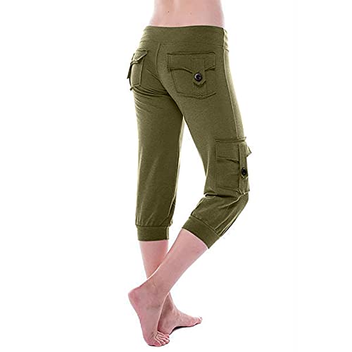 Women's Capri Hiking Pants Outdoor Casual Lightweight Cargo Tactical Pant Quick Dry Work Trousers with Multi Pocket