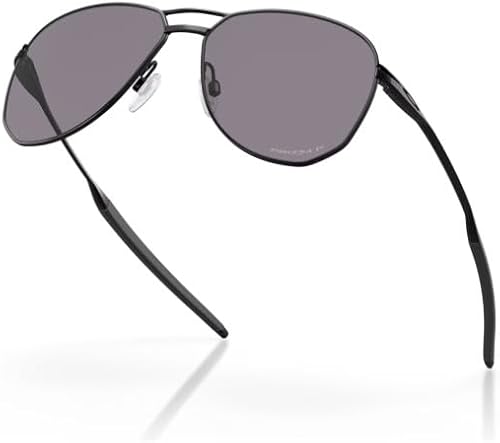 Miniatura 4 de Oakley Gafas de sol para hombre, montura negra satinada, lentes polarizadas gris Prizm, 57MM