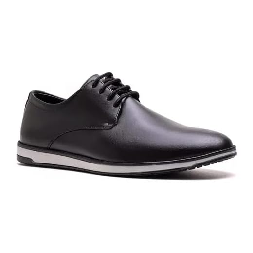Sapato Social Masculino Estilo Oxford Sola de Borracha Esporte Fino (Preto, BR, Adulto, Numérico, 43)