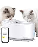 Baseus Intelligenter Katzenbrunnen, 2,5L Wasserbrunnen mit App, Trinkbrunnen für Katze und Hund, LED-Licht katzenbrunnen mit Wasserstand Fenster, Sehr Leise, Leicht zu Reinigen Trink Brunnen