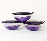  TUPPERWARE Eleganzia Schüssel 3X 600ml VIOLETT-LILA/TRANSPARENT Schale BLICKFANG + 250ml Gefrierbehälter Gelb