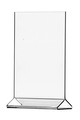 Marketing Holders 25 Pack Clear Acrylic Sign Holder 4 x 6 Inch Paper Flyer Frame Letter Notice Menu Pricing Deli Table Tent Vertical Top Loading Countertop Event Sign Holder Display