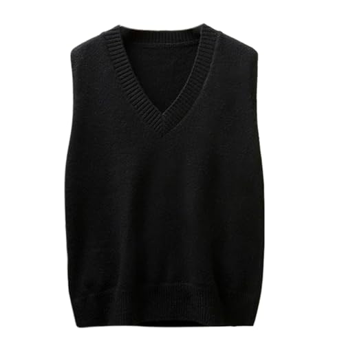 LIXINGHEITANG Size Style Men's V-Neck Vest Sweater Casual Solid Color Sleeveless Pullover Male Clothing
