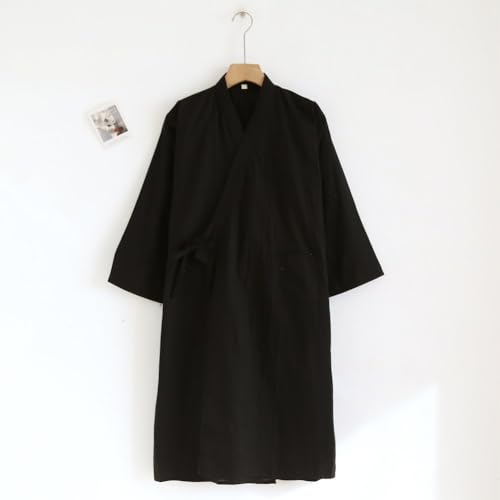 Pijama de algodón para hombre estilo japonés ropa de casa casual ligera 4