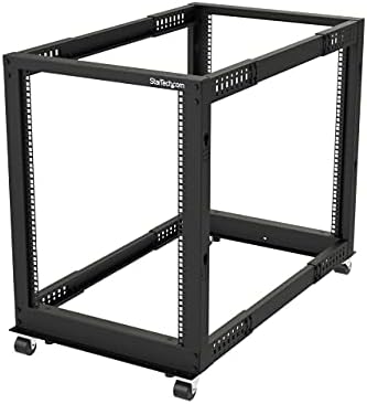 StarTech.com 15U 19" Open Frame Server Rack - 4 Post Adjustable Depth 22-40" Mobile - Free Standing Rolling Network/Computer Equipment Data Rack - Dell PowerEdge HP ProLiant ThinkServer (4POSTRACK15U)