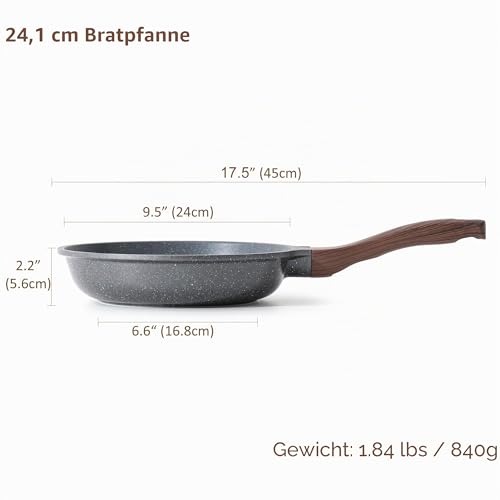Foto von SENSARTE 24cm Schweizer Granit Beschichtung Antihaft Bratpfanne Skillet