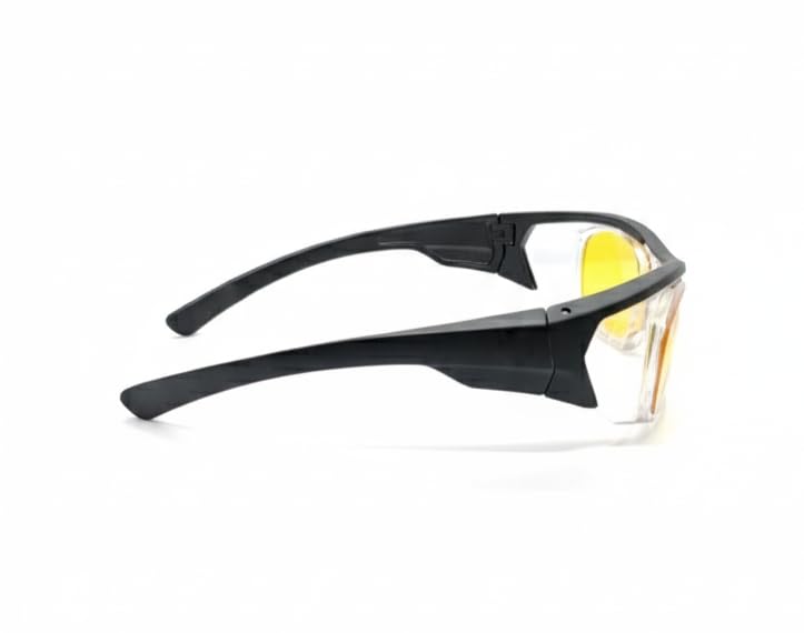 Image of THUNDERSTORM Safety Goggles Eye Protection Anti Pollution Eyewear For Multipurpose Riding Motorcycle Cycling Scratch Resistant UV Protected Glasses for Men & Women (Matte Black with Yellow Lens)