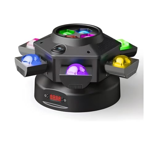 Uponelite Moving Head DJ Lights, 6 Arms Disco Party Light 4 in 1 RGBW DJ Stage Lights Remote & DMX Control for Club Wedding Live Show KTV Bar (1PCS)