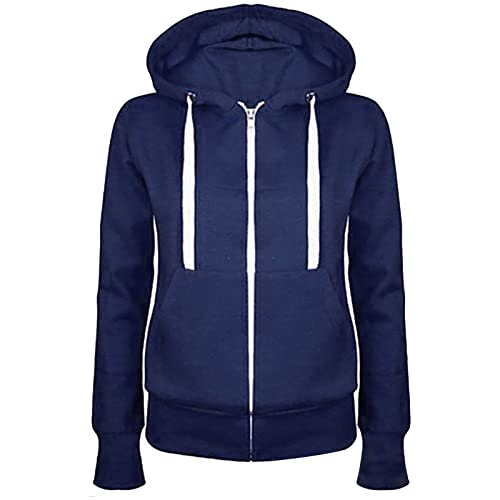 YCBMINGCAN Sudadera para mujer con cremallera completa, sudadera con capucha monocolor, sudaderas informales, para exteriores, invierno, entretiempo, otoño, sudadera con capucha, chaqueta con capucha
