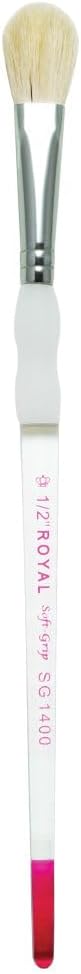 Royal & Lang Nickel Soft-Grip White Blending Mop Paintbrush, Natural Hair, 3/4"
