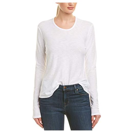 James Perse Women's Long Sleeve Crew Neck Tee Top Shirt White Sz 3
