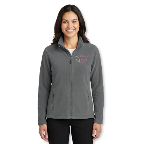 Custom nurse name embroidered fleece jacket