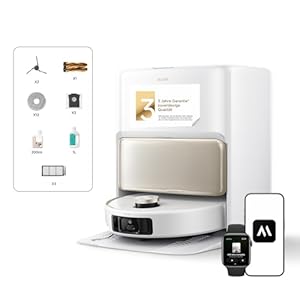 Mova V50 Ultra Complete Saugroboter mit Wischfunktion 24.000 Pa, 6cm Hindernisüberwindung, Liftable Navigation+RGB AI+LED, 80℃ Heißwasserwäsche & 63℃ Selbsttrocknung, DuoSolution System, Tricut Bürste