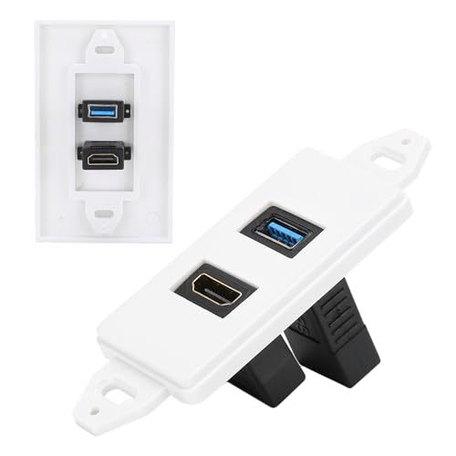 Lazmin112 Pannello A Parete Multimediale Con Presa HDMI, USB E Composito Per Proiettori E Home Theater - 5