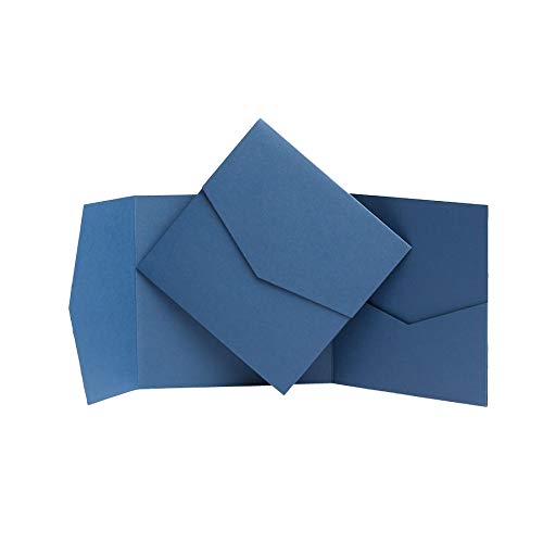 Colore: Blu marino opaco Pocketfold inviti 144 mm