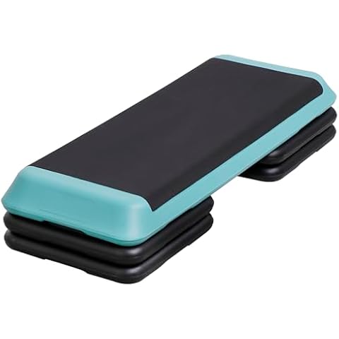Saicool Adjustable Workout Aerobic Stepper, Exercise Step Platform Trainer with 4 Risers,Non Slip Surface for Home Gym Workout Training (Green) Cover