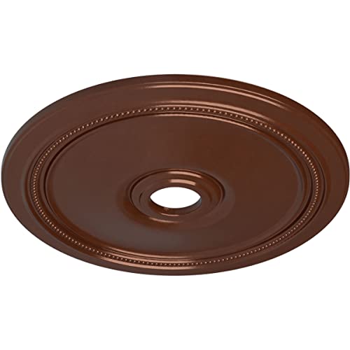 Image of Ekena Millwork CM24DICPS Diane Ceiling Medallion, 24 inchOD x 3 5 /8 inchID x 1 1 /4 inchP (Fits Canopies up to 6 1 /4 inch), Hand-Painted Copper Penny