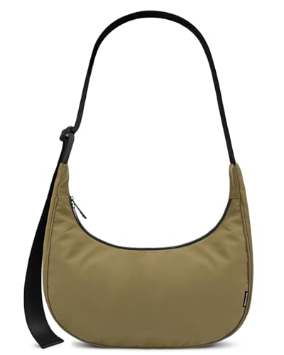 Image of Iioscre Medium Nylon Crossbody Crescent Bag for Women Men, 2 Zippers Crossbody Hobo Bag with Adjustable Strap & Inner Pockets