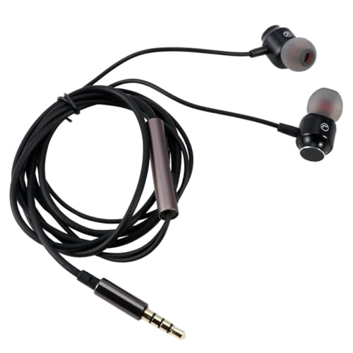 Warmhm In Ear Kopfhörer mit Mikrofon Kabelgebunden Steuerung Magnetische Saugnäpfe Bassstark Kompatibel für Telefon Tablet Laptop Schwarz