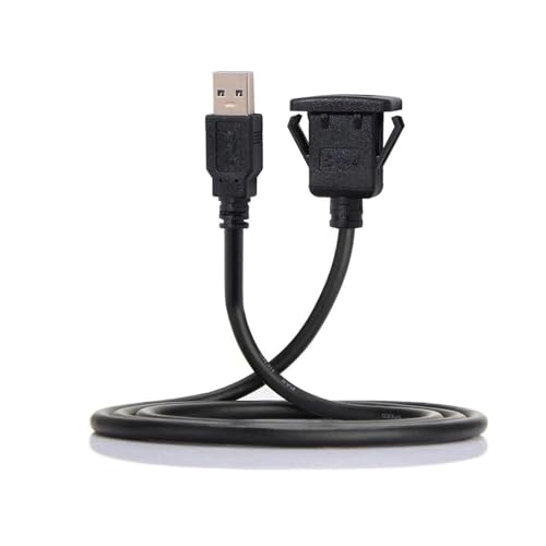 ImBros 1M 3ft USB 2.0 Male to Female Extension Cable USB3.0 Square Flush Mount Dash Mount Panel Mount Cable Fit Compatible Car Boat Motorcycle (Color : USB3.0, Size : 1m)