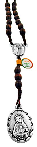 Venerare Seven Sorrows Rosary Chaplet | Traditional Catholic Devotion | Hand Made in Italy | Comes with Explanatory Brochure with All Prayers | Makes a Great Gift! (Cord Rosary - Mahogany)2