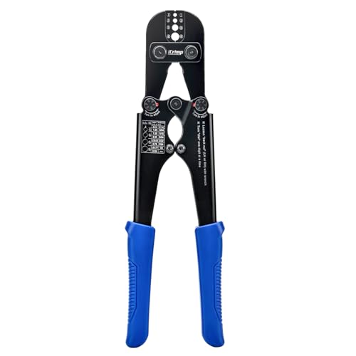 iCrimp 1608M Wire Rope Crimping Tool, 4 Die Slots 3/64' to 1/8', High Carbon Steel Swaging Tool for...