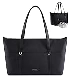 LOVEVOOK Sporttasche Damen, 40L Reisetasche aus Polyester, Wasserdicht, 3 Fächer mit Schuhfach, Modern, 55x45x30 cm (Schwarz, M)