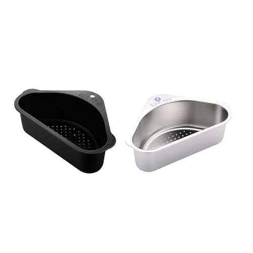 Égouttoir d'angle Gatuida en inox pour évier de cuisine, lot de 2