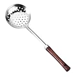 [Kawoly]キッチンツール5点セット【食品用ステンレス製】IH対応+焦げ付き防止設計（オーク材・耐熱130℃）和食の汁物から中華炒めまでこれ1台で完了 コンパクト収納型 大きなス