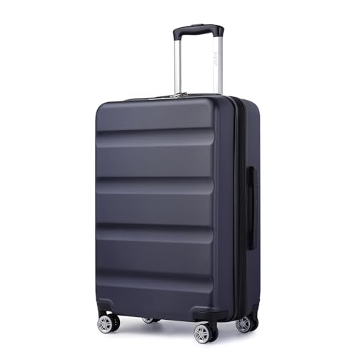 Kono 24 Inch Expandable Spinner Luggage with Wheels Hardshell Medium Checked Suitcase TSA Lock Navy