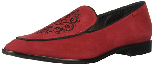 MARC JOSEPH NEW YORK Damen Leather Smoking Loafer with Embroidery Detail Halbschuhe, Nubukleder rot, 38 EU Cover
