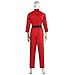 Oxdrala Adult Taekwondo Costume Karate Uniform Men with Belt Fullset (red, L)