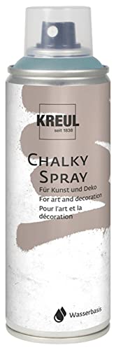 KREUL 76355 - Chalky Spray sir petrol, 200 ml, matte Sprühfarbe mit Kreideoptik auf Wasserbasis, hochpigmentiert und wasserfest, für Innen und Außen