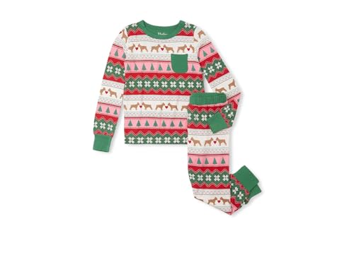 Hatley Girls' Puppy Hearts Fairisle Bamboo Pajama Set (Toddler/Little Big Kid)