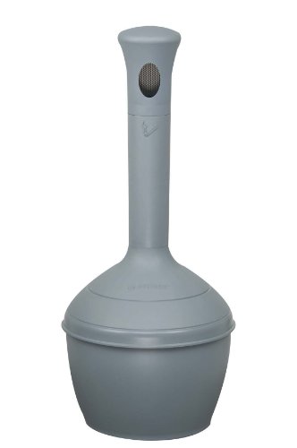 Justrite 268501 Polyehylene Elite Smoker Cease-Fire Cigarette Butt Receptacle, 4 Gallon Capacity, 4717, Gray, 1