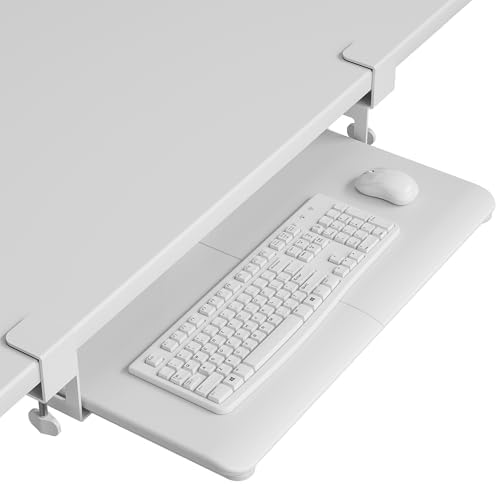 BONTEC KMT01 Under Desk Keyboard Tray, Pull-Out Keyboard & Mouse ...
