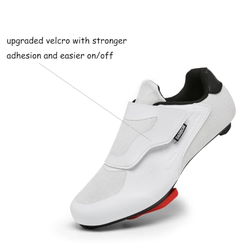 Image of Womens Cycling Shoes Compatible with Peloton Indoor Road Bike Riding Shoes Pre-Installed Delta Cleats Clip Outdoor Pedal