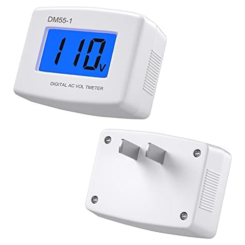 Plug in Voltage Meter, Eversame AC 80-300V LCD Digital RV Voltage Meter, AC 110 220V voltage Panel Power Volt Test Monitor Gauge Meter for Household Plug into Outlet to Measure Voltage (2 Pack) Cover