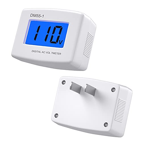 Plug in Voltage Meter, Eversame AC 80-300V LCD Digital RV Voltage Meter, AC 110 220V Voltage Panel Power Volt Test Monitor Gauge Meter for Household Plug into Outlet to Measure Voltage (2 Pack)