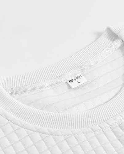 Men's Waffle Knit Crewneck Sweater - Textured Thermal Pullover with Ribbing Edge, Casual Long Sleeve​​4