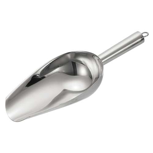 sourcing map Metal Ice Scoop, 11 x 4.1Stainless Steel Ice Scooper for Kitchen Party Bar Wedding Use, Silver