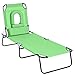 Outsunny Sdraio Pieghevole con Foro per il Viso e Cuscini, Lettino Prendisole per Giardino, Spiaggia e Campeggio, Verde