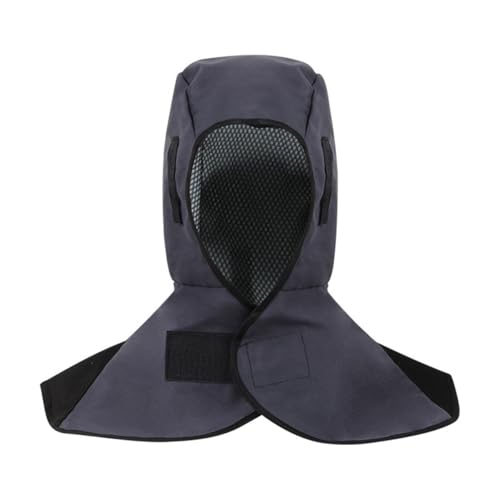 BOBOZHONG Welding Hood Flame Retardant Fabric for Welders Match Welding Flame-Retardant Protective Welding Cap with Neck Shoulder Drape, Head Protection for Men & Women (‎Grey)