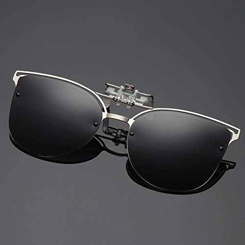 Preisvergleich Produktbild Taiyangcheng Polarisierte Klipp auf Sonnenbrillen Frauen in der Nähe sehende Fahren Nachtsichtlinse Myopie Brillen Clip Damen Flip Up Brille,Schwarz