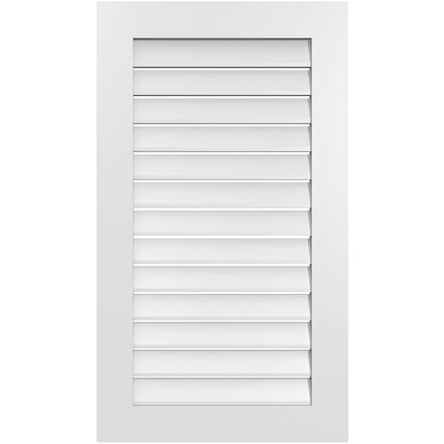 Ekena Millwork GVPVE24X4201SF Vertical Surface Mount PVC Gable Vent, 24 W Inch x 42 H Inch, Factory Primed White