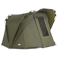 Lucx Coon Bivvy Angelzelt für 1-2 Mann - kompaktes Karpfenzelt mit extra Kopffreiheit, herausnehmbarer Bodenplane & 10.000 mm Wassersäule