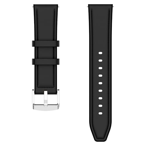 Image of ACM Watch Strap Leather Silicone 22mm compatible with Universal 22mm Size Replacement Strap Smartwatch Belt Luxury Band