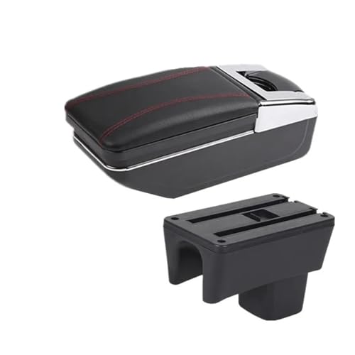 車用アームレスト内装詳細収納ボックス改造パーツに適合するスズキに適合するスイフト用 2005 2006 2007 2008 2009 2010 2011-2024(A red line)