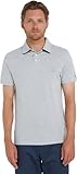 Tommy Hilfiger Hombre Polo de Manga Corta Regular Fit, Gris (Light Grey Heather), S
