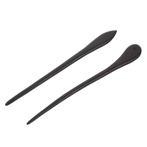 IWOWHERO 2個檀木製 和風簪 レトロ手作りヘアピン 滑らかな仕上げで髪に優し